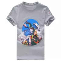 moncler cotton jersey t-shirt imprime peak gray